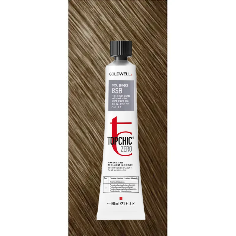 8SB Topchic Zero Cool Blondes Light Silver Blonde tb 60ml - coloration permanente sans ammoniaque