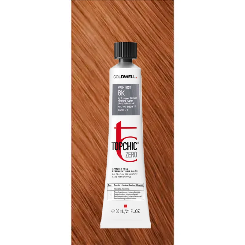 8K Topchic Zero Warm Light Copper Blonde tb 60ml - coloration permanente sans ammoniaque