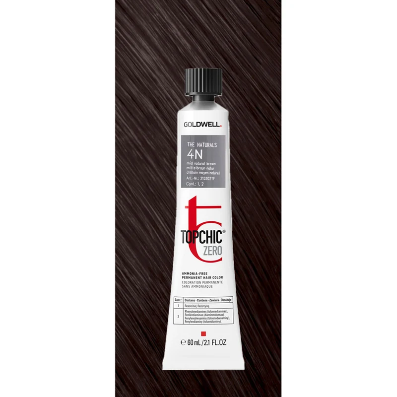 4N Topchic Zero The Naturals Mid Natural Brown tb 60ml - coloration permanente sans ammoniaque