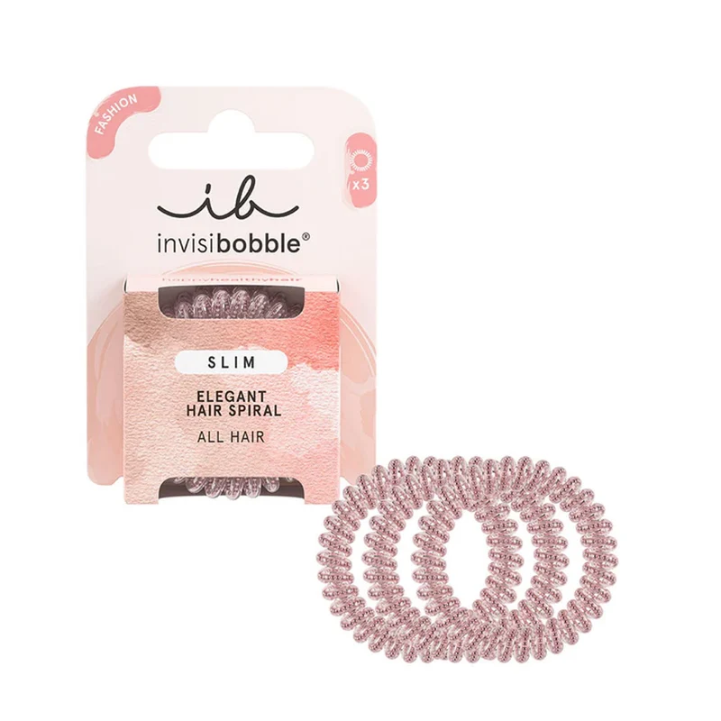 Invisibobble Slim Pink Monocle 3pcs. – élastiques en spirale cheveux fins