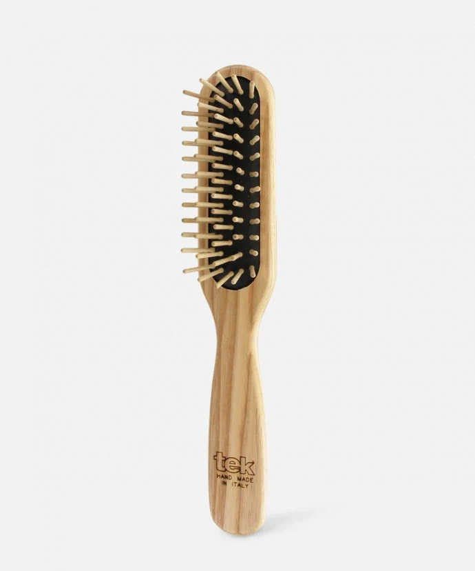 Brosse à cheveux rectangulaire fine en Frêne-Tek