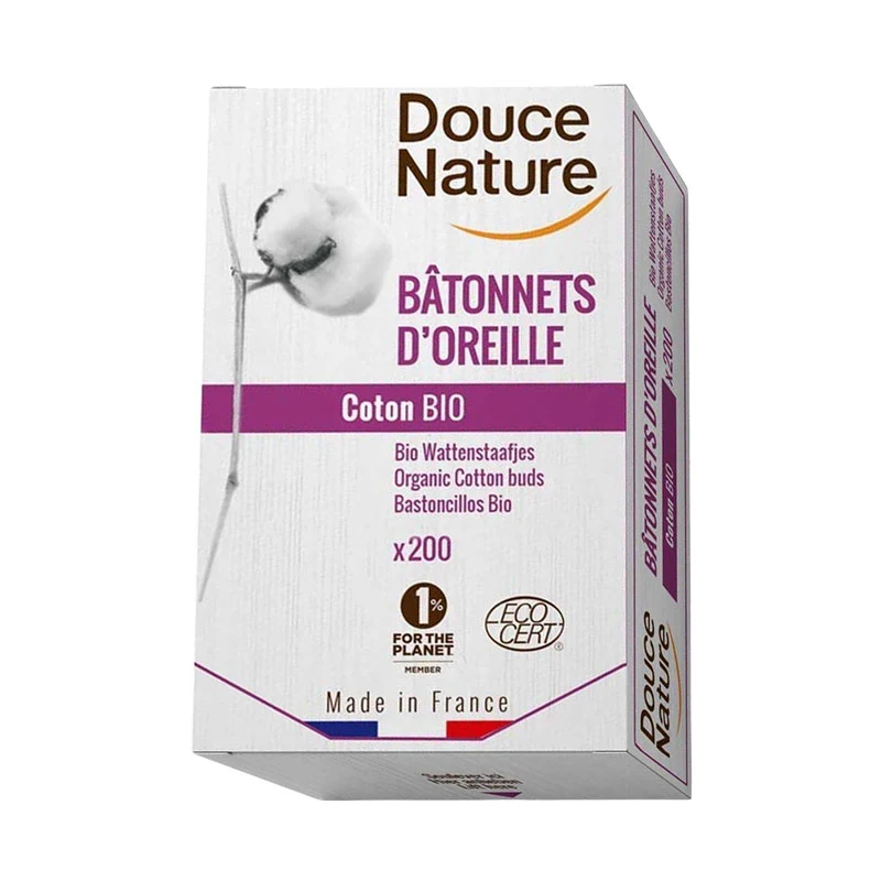 Bâtonnets d'oreille coton bio-x200-Douce nature