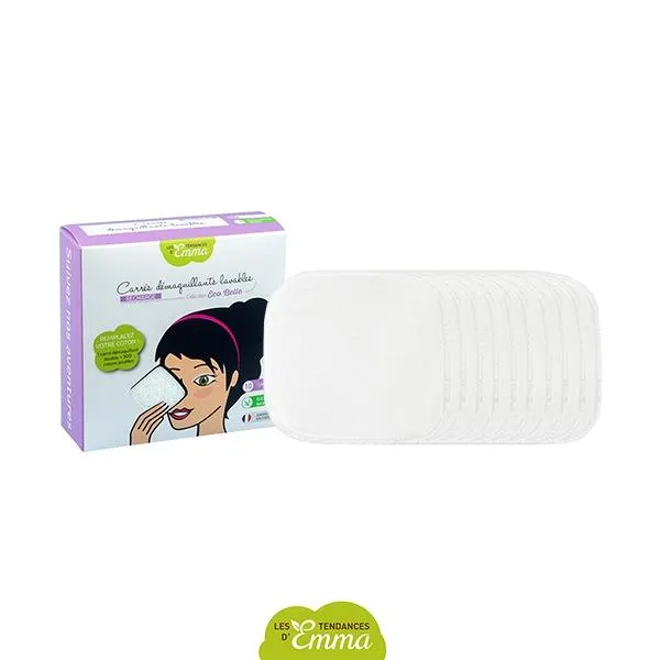 carrés démaquillants lavables Coton Bio-x10-Les tendances d'emma
