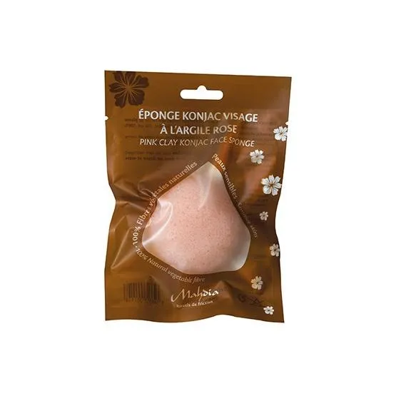 Eponge Konjac Naturelle Visage à L'argile Rose Peaux Sensibles-Beliflor