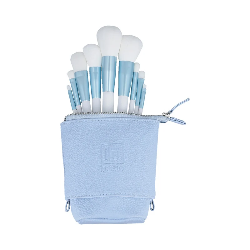 ilū Makeup Basic Brushes 9pz + Case Set Blue - set de pinceaux