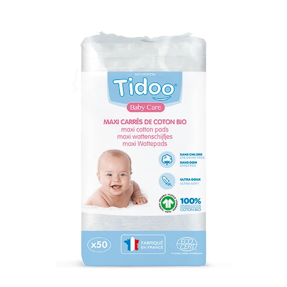 Carrés Ultra Doux de Coton Bio pour Bébé - 80 unités