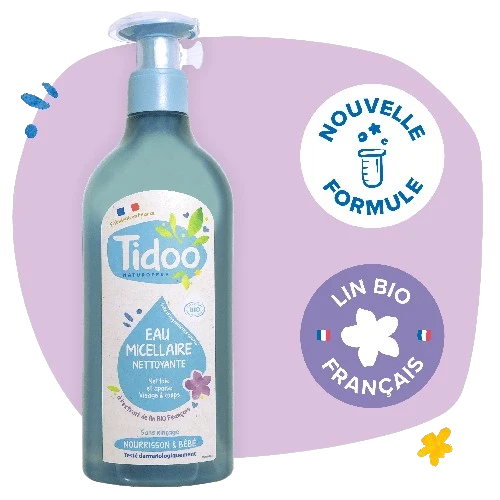 Eau Micellaire nettoyante Bio à l'extrait de Lin-500ml-Tidoo