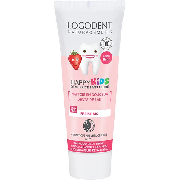 Happy kids dentifrice sans fluor à la fraise Bio - 50 ml