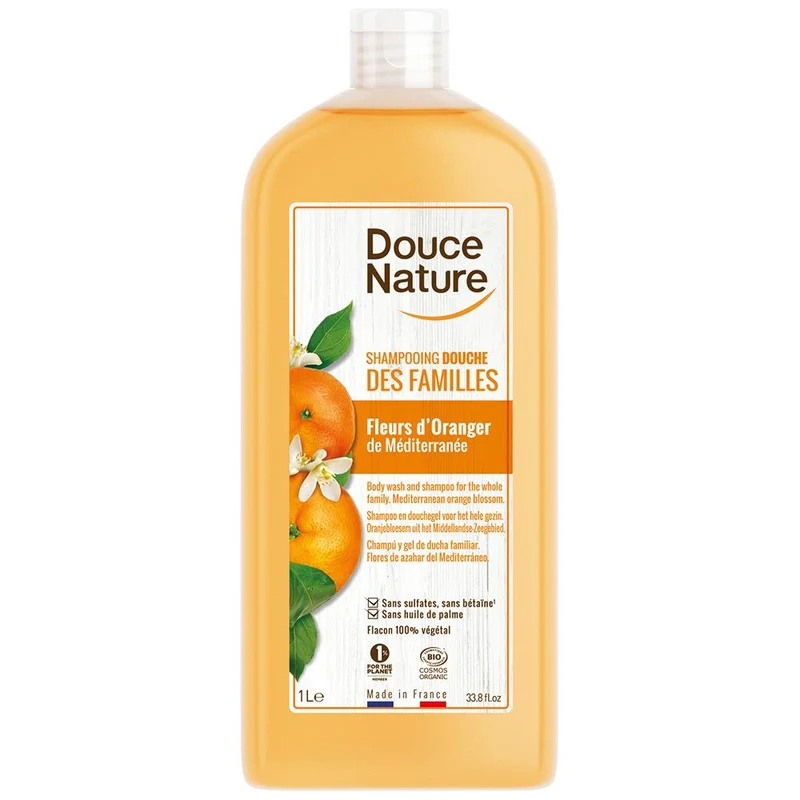 Shampooing douche des familles Fleur d'Oranger-1L-Douce Nature
