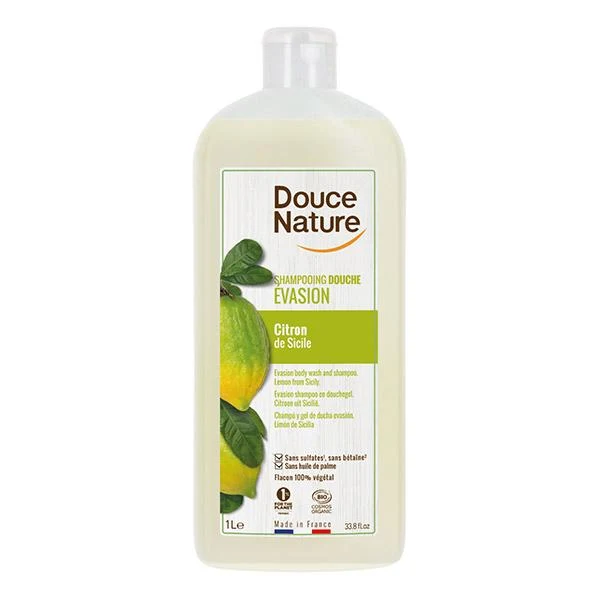 Shampooing Douche Evasion-Citron de Sicile-1L-Douce Nature