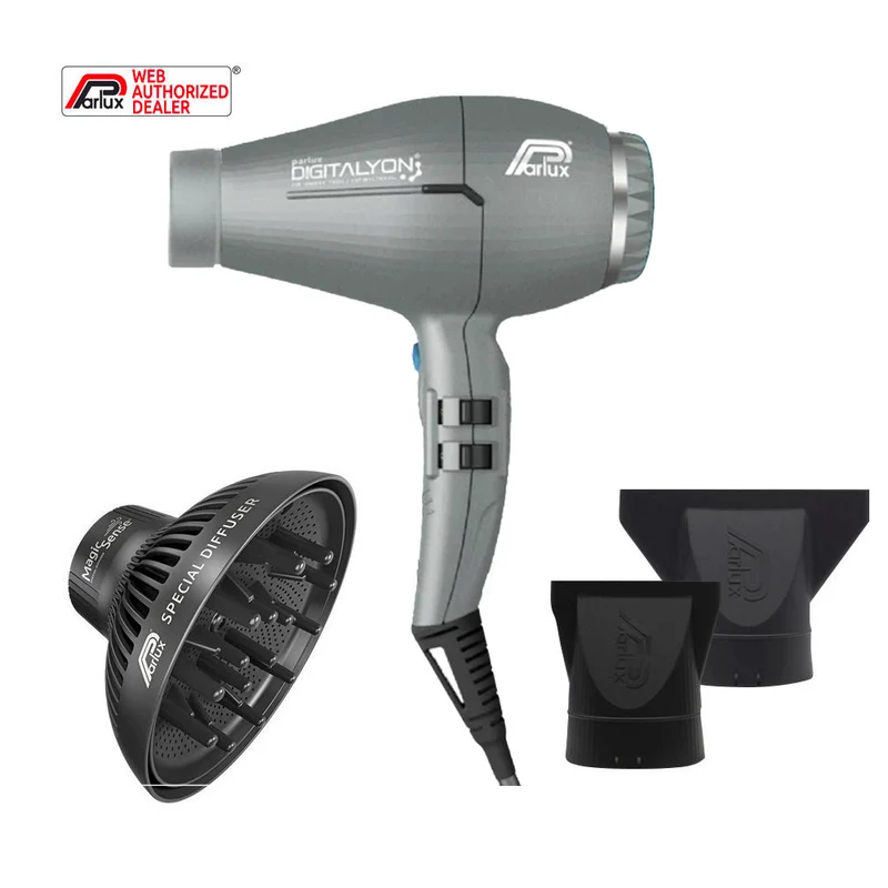 Parlux Digitalyon + Magic Sense - sèche-cheveux gris pailletté avec diffuseur