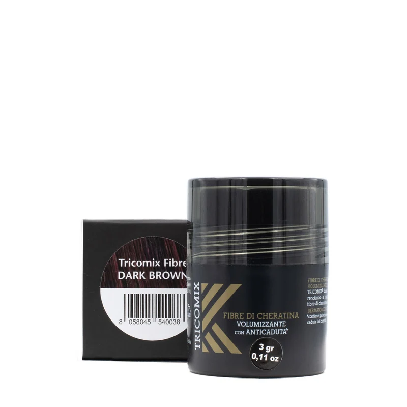 Tricomix Fibre Di Cheratina Dark Brown 3gr - fibres de kératine volumatrices avec action anti-chute