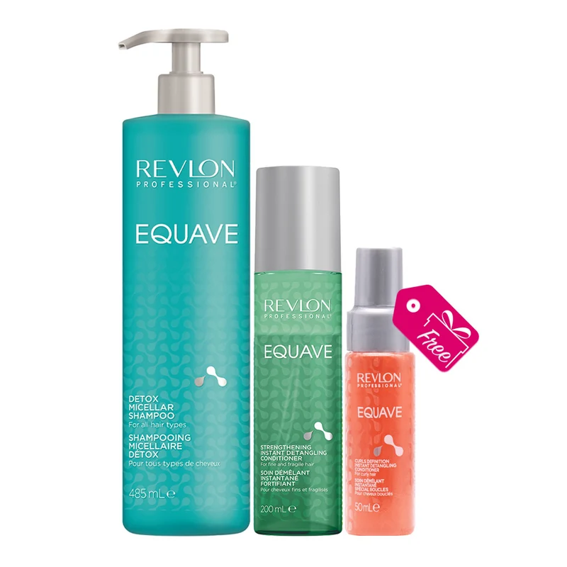 Revlon Equave Detox Micellar Shampoo 485ml Conditioner 200ml + Conditioner 50ml GRATUIT