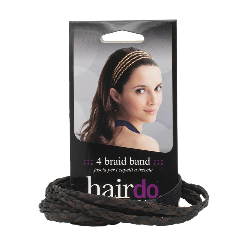 Hairdo 4 Braid Band R1/R4/R6 Noir/Marron foncé - bandeaux élastiques pour cheveux