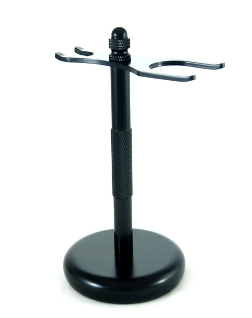 Black Shaving Stand For Standard Shaving Brush & Double Edge Razor
