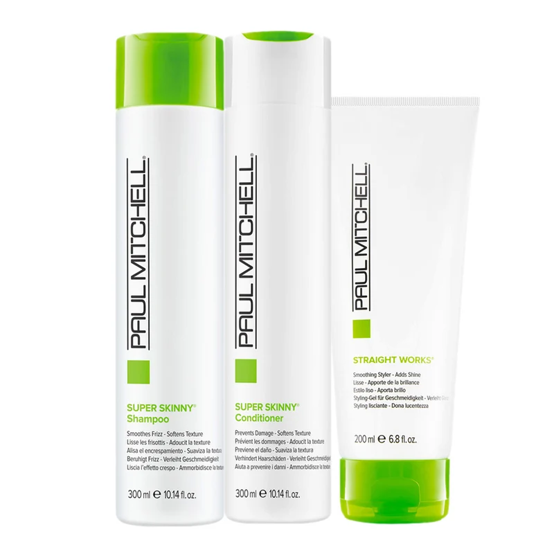 Paul Mitchell Super Skinny Shampoo 300ml Conditioner 300ml Straight Works 200ml