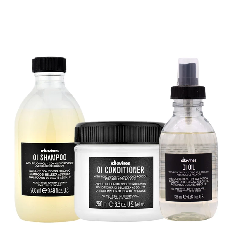 Davines OI Shampoo 280ml Conditioner 250ml Oil 135ml
