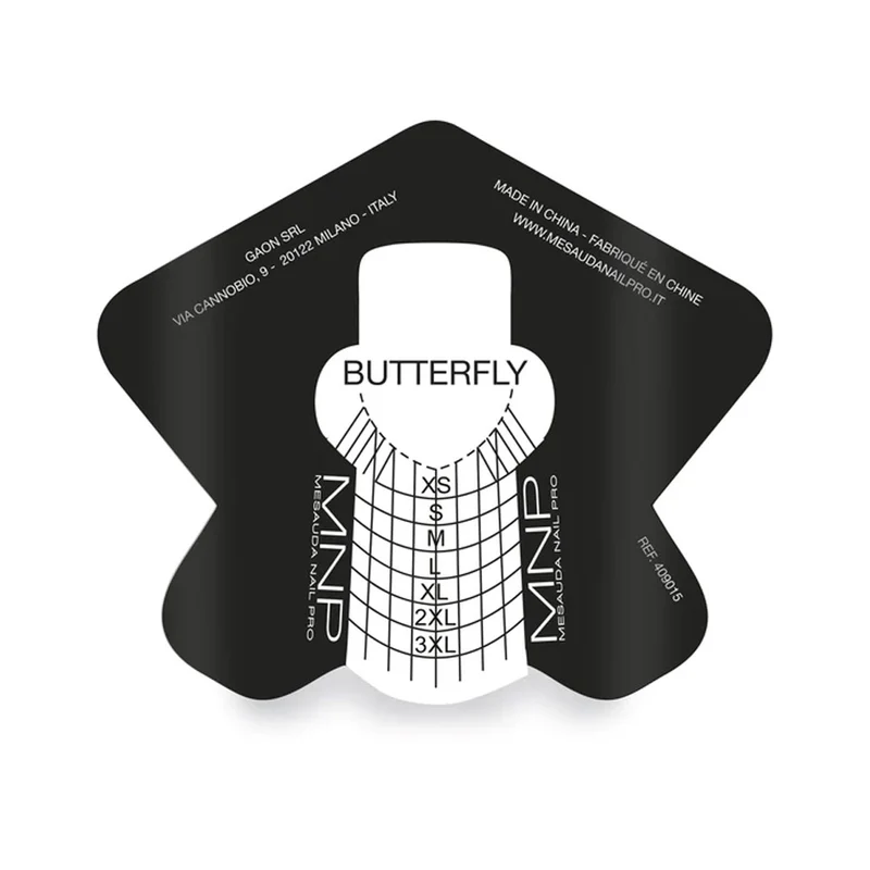 My Nail Pro Butterfly Nail Forms 250 pz - papiers chablons d'aluminium pour la construction des ongles