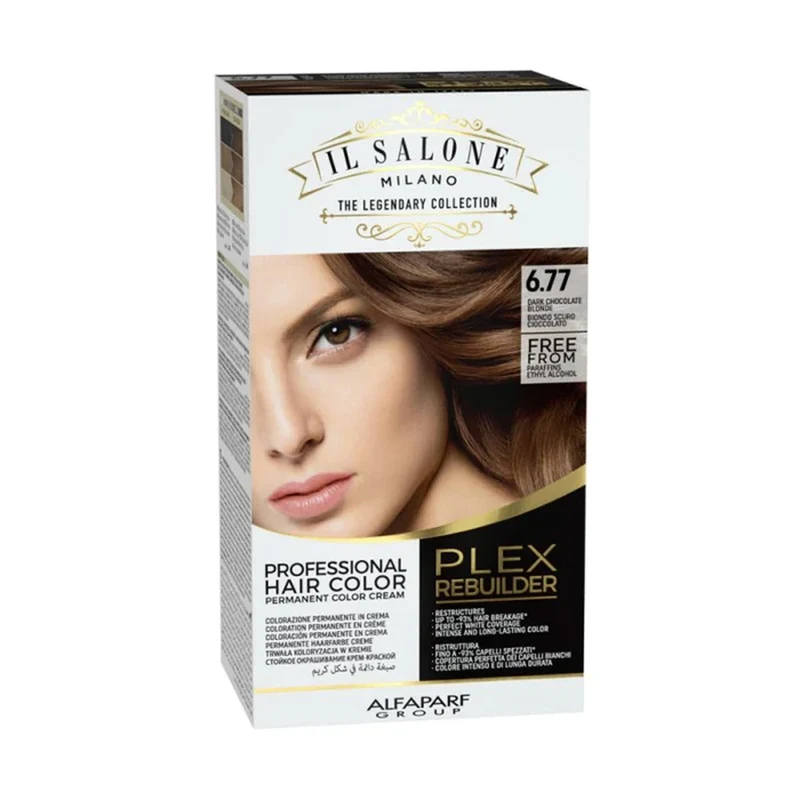 Alfaparf Milano Il Salone Plex Rebuilder Color Kit 6.77 Blond Foncé Chocolat - coloration permanente en crème
