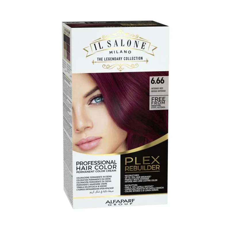 Alfaparf Milano Il Salone Plex Rebuilder Color Kit 6.66 Rouge Intense - coloration permanente en crème