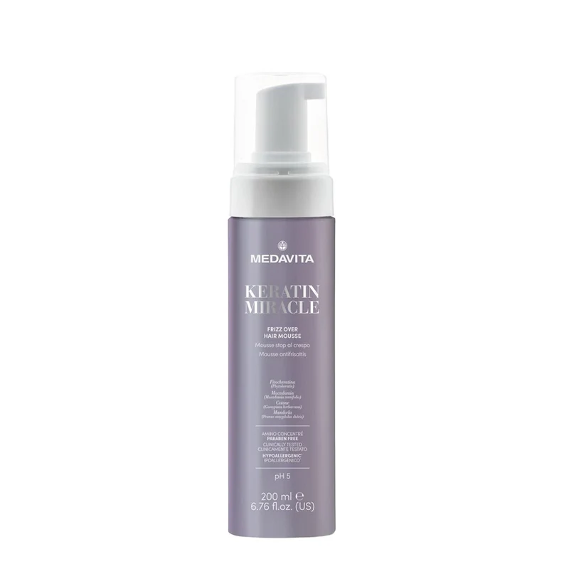 Medavita Lunghezze Keratin Miracle Frizz Over Hair Mousse 200ml - mousse pre-coiffage sans rinçage anti-frizz