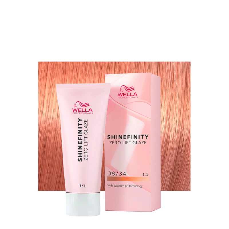 Wella Shinefinity Spicy Ginger 08/34 Blond Clair Doré Cuivré 60ml - coloration demi-permanente