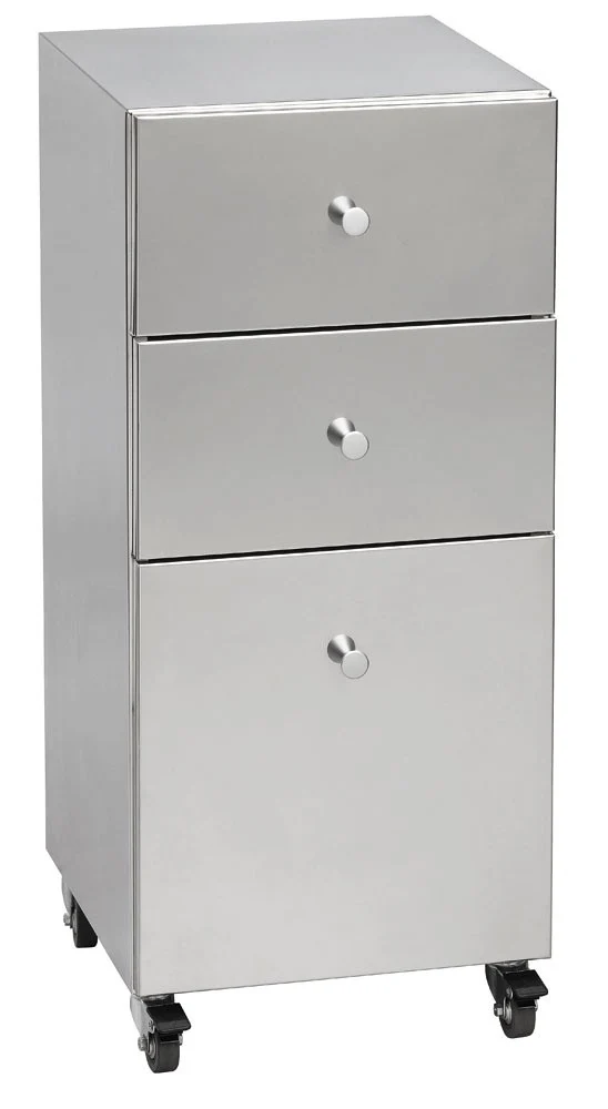 Meuble de rangement sur roulettes INOX JACQUES SEBAN