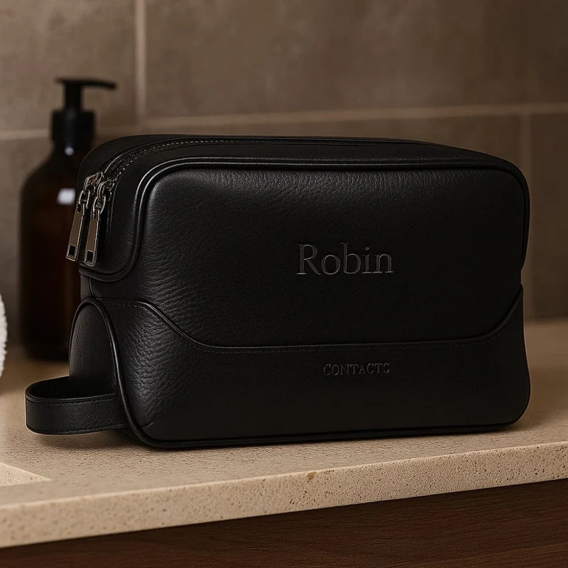 Grande Trousse de Toilette Cuir Homme - Personnalisable