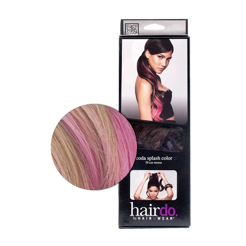 Hairdo Queue Color Splash Ginger Blonde / Pink Fuchsia 58 cm - queue fuchsia sur blond moyen doré