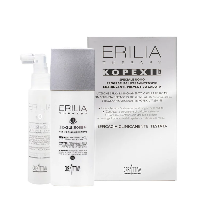 Creattiva Erilia Kopexil Coffret Lotion 100 ml Bain Réoxygénant 250 ml