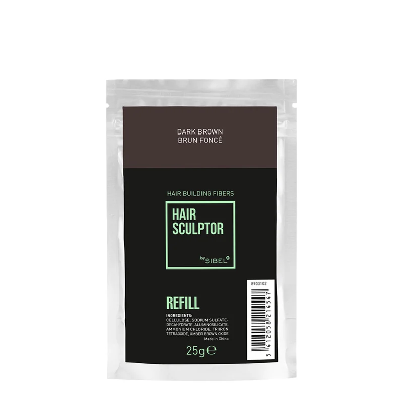 Sibel Hair Sculptor Hair Building Fibers Dark Brown Refill 25gr - recharge fibres épaississantes