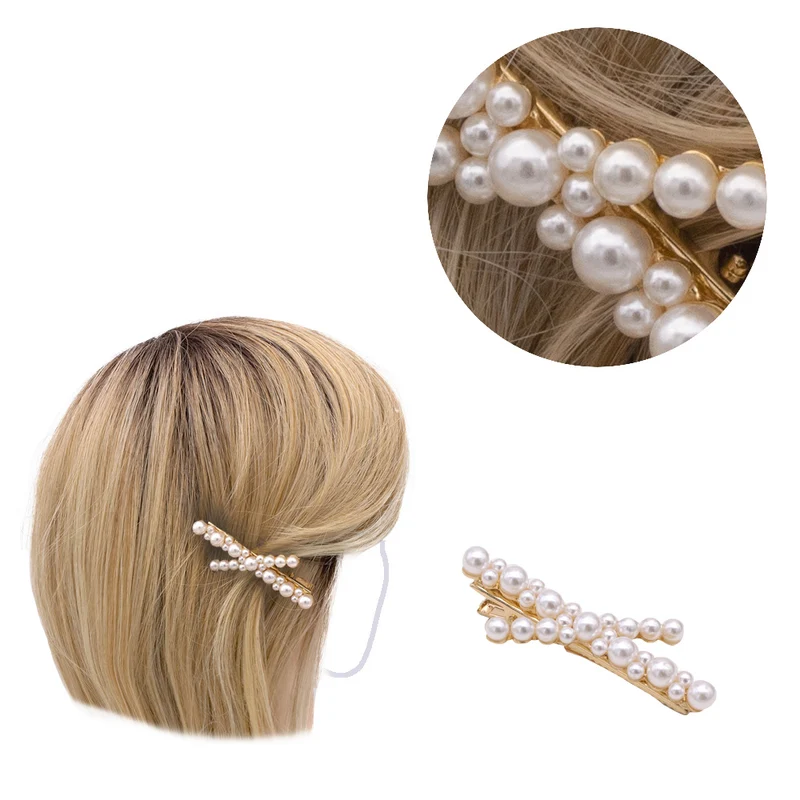 VIAHERMADA Barrette à Cheveux en Métal Doré 6,5x2 cm