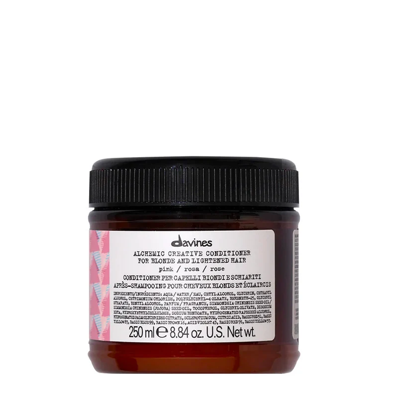 Davines Alchemic Creative Conditioner Pink 250ml - après-shampoing coloré rose pour cheveux blonds ou éclaircis