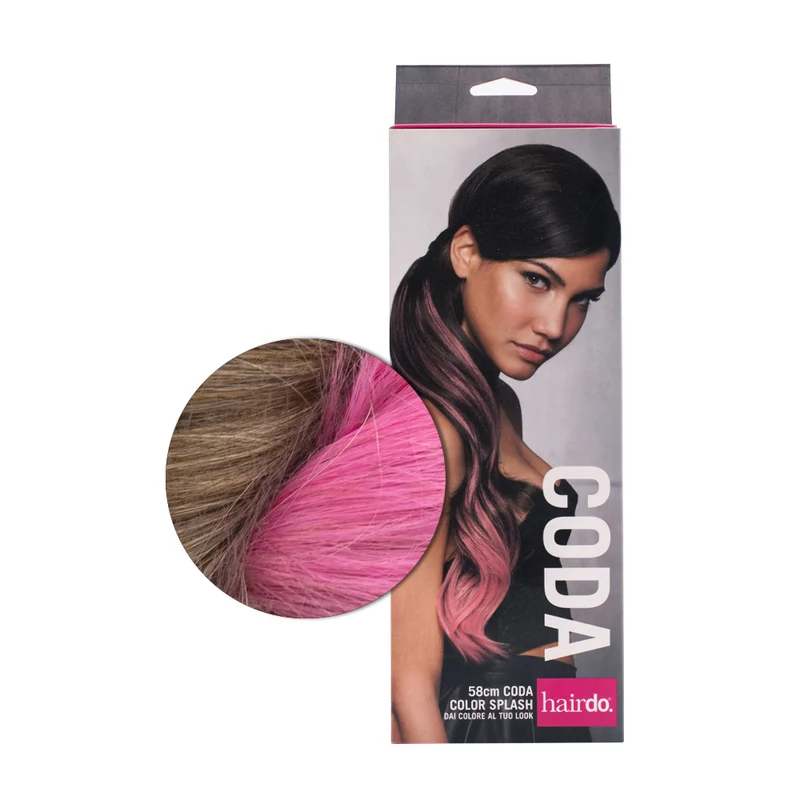 Hairdo Queue Color Splash Buttered Toast / Pink Fucsia 58cm - queue fuchsia sur blond foncé