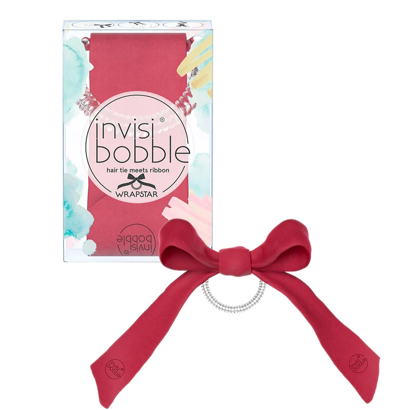 Invisibobble Wrapstar Machu Peachu - élastique spirale avec ruban fuchsia