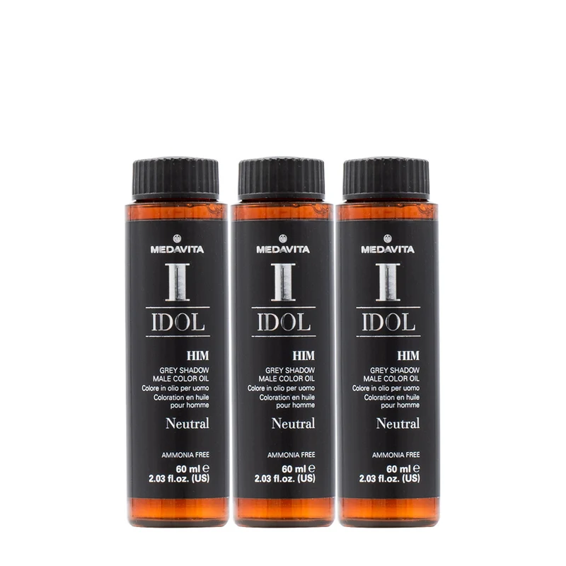 Medavita Idol Man Male Color Grey Shadow 3x60ml- coloration neutre pour hommes