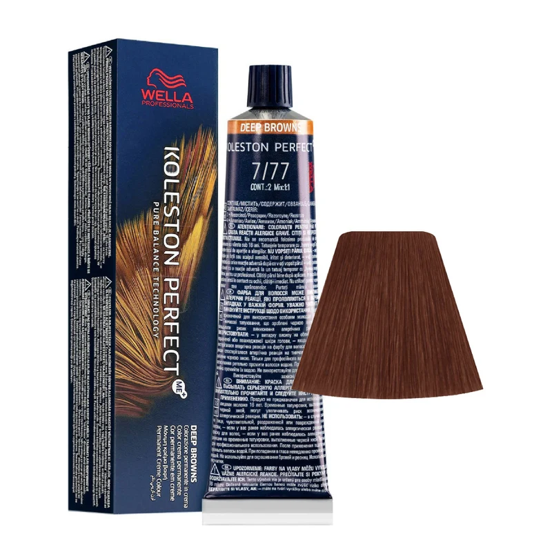 Wella Koleston Perfect Me+ Deep Browns 7/77 Blond Sable Moyen Intense 60 ml - coloration permanente