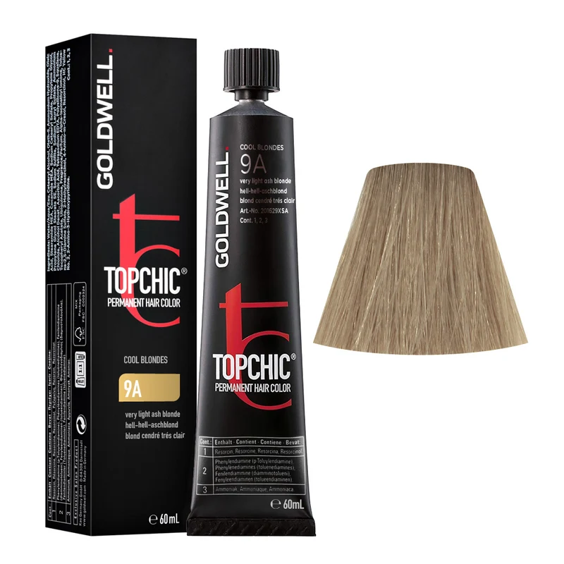 Goldwell Topchic Tube 9A Blond Cendré Très Clair 60ml - coloration permanente en tube