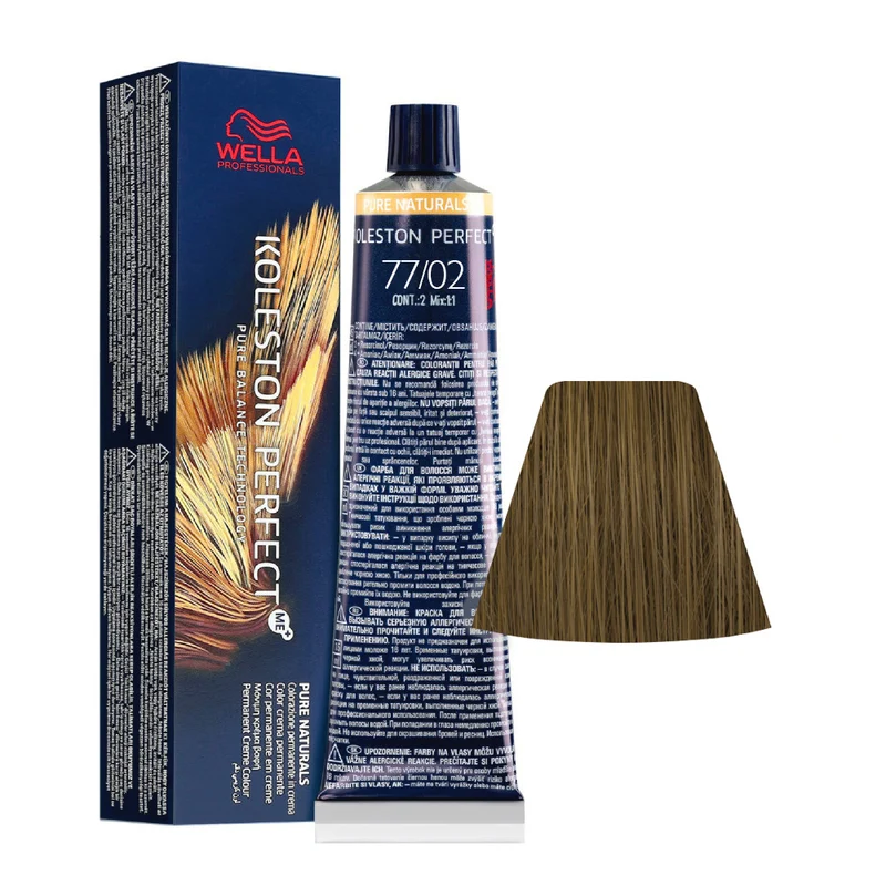 Wella Koleston Perfect Me+ Pure Naturals 77/02 Blond Moyen Intense Naturel Matt 60ml - coloration permanente