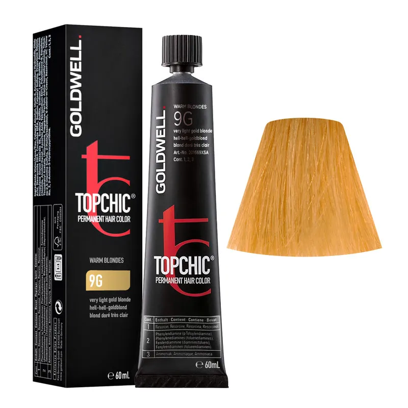 Goldwell Topchic Tube 9G Blond Doré Très Clair 60ml - coloration permanente en tube