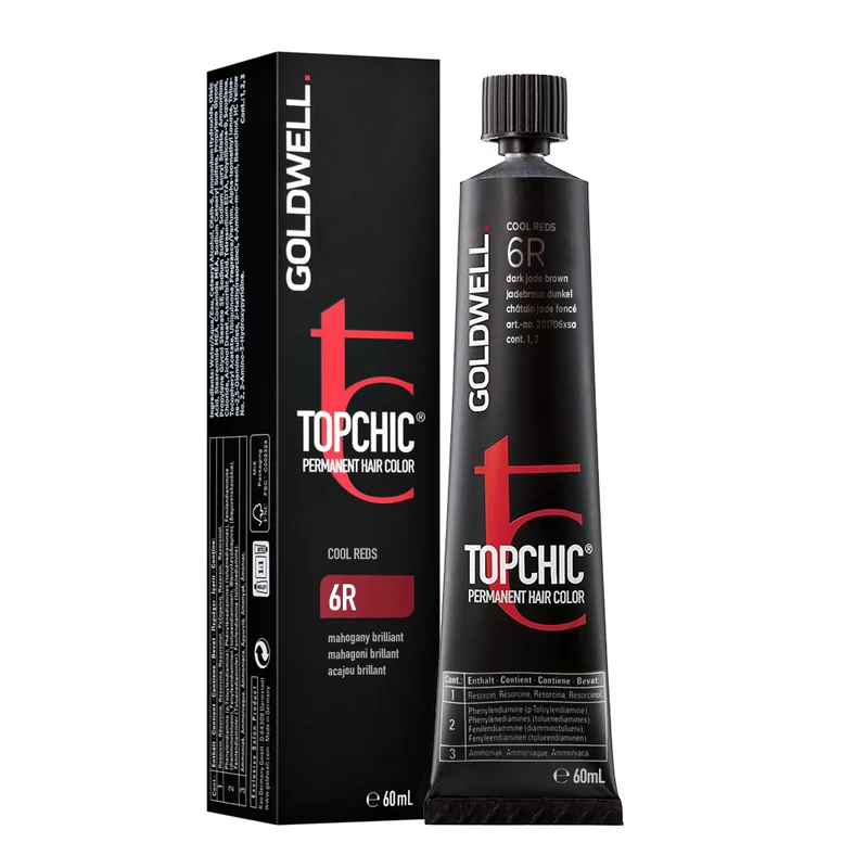 Goldwell Topchic Tube C6R Acajou Brillant 60ml - coloration permanente en tube