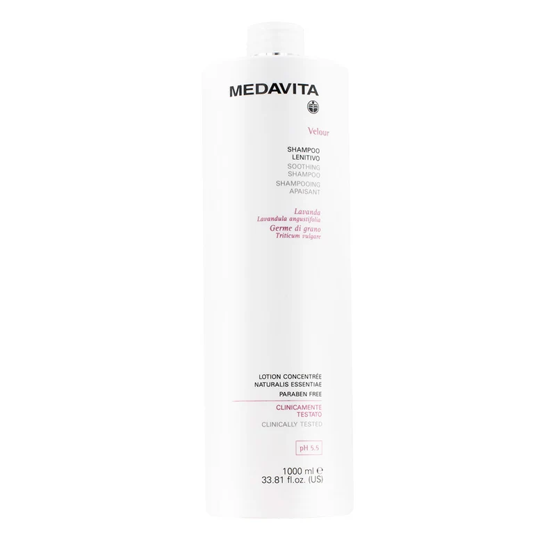 Medavita Cute Velour Soothing Shampoo 1000ml - shampooing apaisant cuir chevelu sensible et irrité pH 5.5