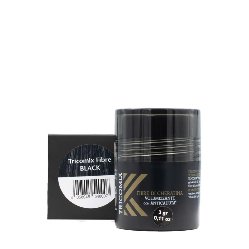 Tricomix Fibre Di Cheratina Black 3gr - fibres de kératine volumatrices avec action anti-chute