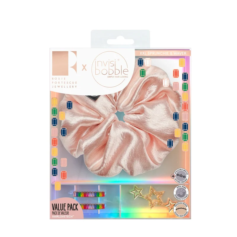 Invisibobble Sprunchie Rosie Fortescue Set Box of Fab - Coffret spranchie et waver XXL