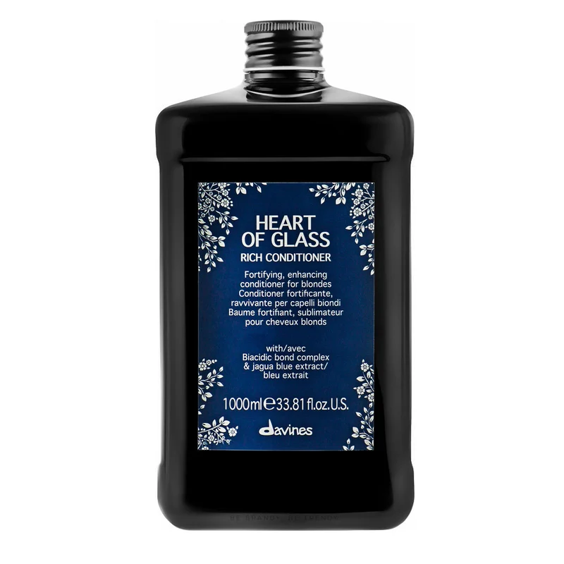 Davines Heart of Glass Rich Conditioner 1000ml - après-shampooing revitalisant pour cheveux blonds