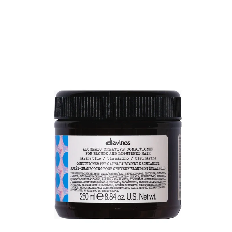 Davines Alchemic Creative Conditioner Marine Blue 250ml - après-shampoing coloré bleu marine cheveux blonds ou éclaircis