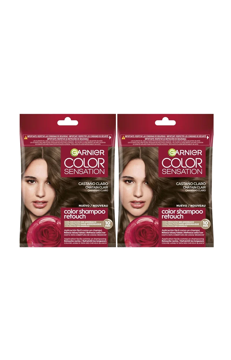 Coloration permanente 5.0 Châtain Clair - Shampoing Retouche x 2