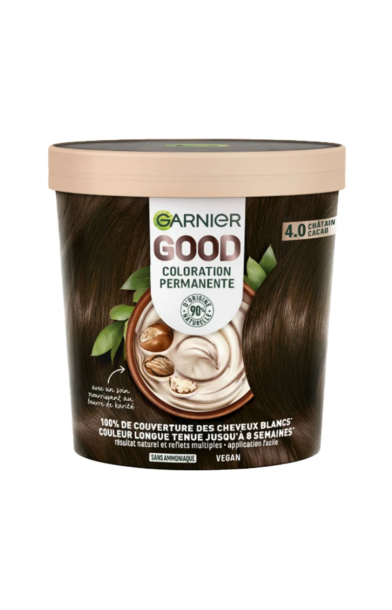 2 colorations permanentes - 4.0 - Châtain cacao - Sans ammoniaque