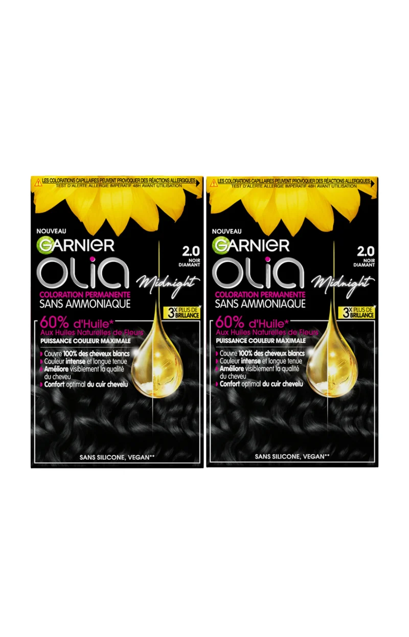 2 kits colorations permanentes - 2.0 noir diamant