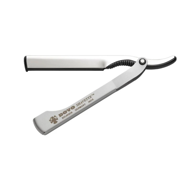 Dovo Shavette Replaceable Blade Straight Razor, Silver Aluminum Handle